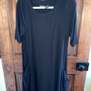 Jones New York LBD Black Women's Dress Knee Length Flowy A Line Pockets M
